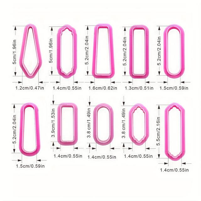 TEMU A Of Handmade Polymer Clay Earring Cutters Are , Featuring Range Of Shapes Including Geometric, Christmas, Halloween, Valentine's Day