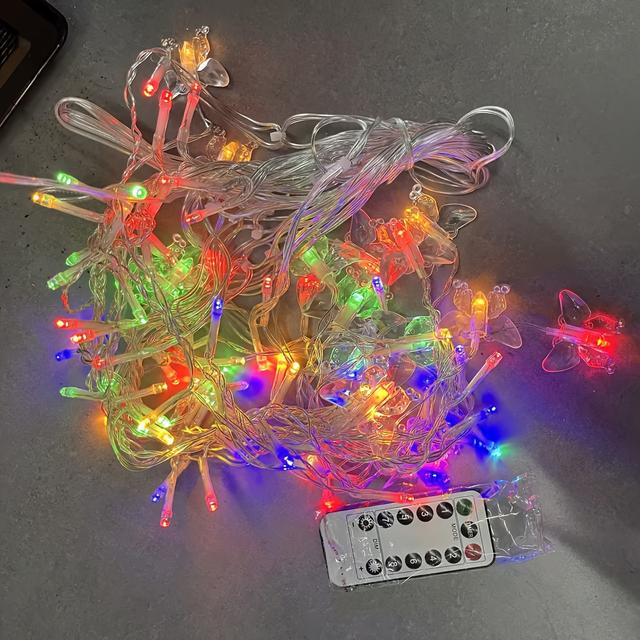 TEMU 11.48ft 96 Led Usb Powered Curtain Lights 16 Butterflies Twinkle Lights 8 Fairy String Lights For Party Indoor Outdoor Room Garden Wall Wedding Christmas Xmas Decorations