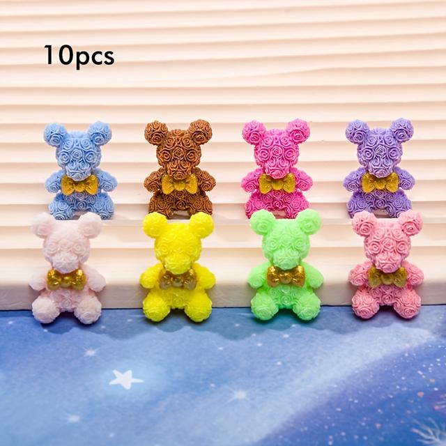 TEMU 10개/꽃잎 나비 넥타이 곰, 크림 껌 수지 액세서리 도매, DIY 휴대폰 케이스 및 키체인에 완벽 - 내구성 있고 세련된 액세서리, 창의적인 개인화 장식
