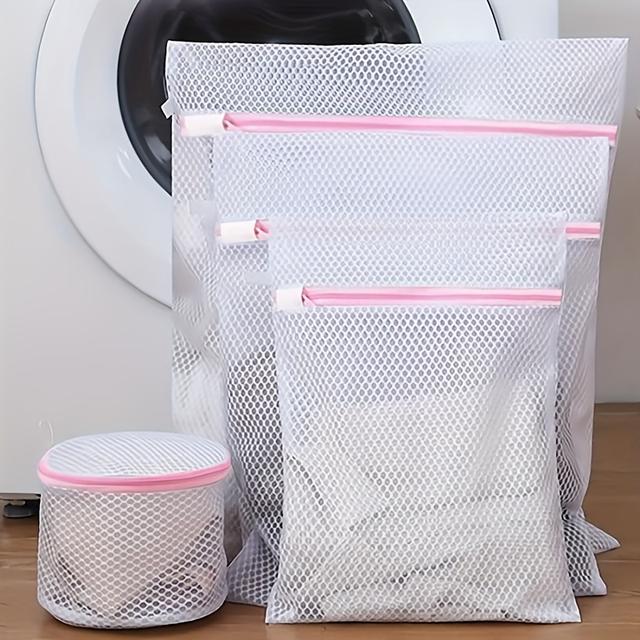 TEMU 4pcs Set Durable Mesh Laundry Bags With Zippers - , Underwear & Clothes - Ideal For Washing Machines, Laundry Bags
