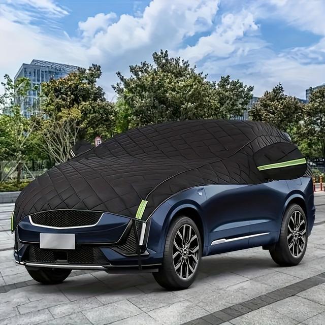 TEMU Verdickte Vliesfutter Hagelschutz-Autoabdeckung: Kratzfest, Reflektierend, Wasserdicht - Geeignet für SUVs und Limousinen