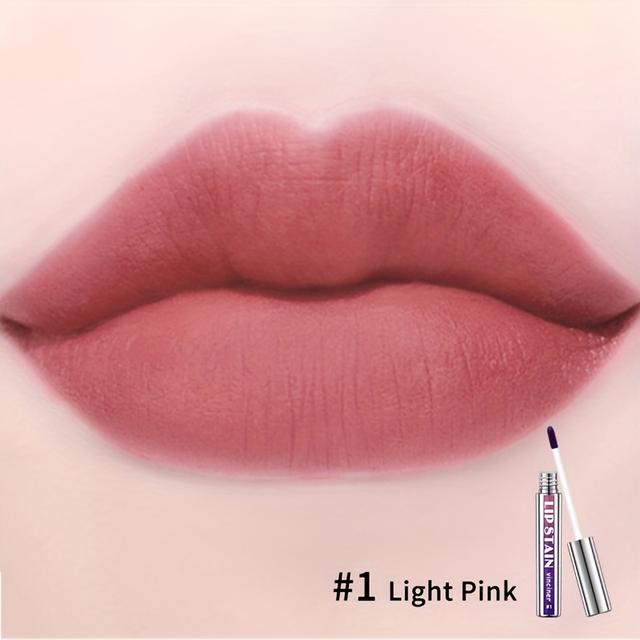 TEMU A -off Lip Stain Lip Gloss - Liquid Lipstick, Long-lasting Moisturizing, Waterproof, Cup, Suitable For Types, With A Glossy End, Pink/ Suitable For Christmas Gifts