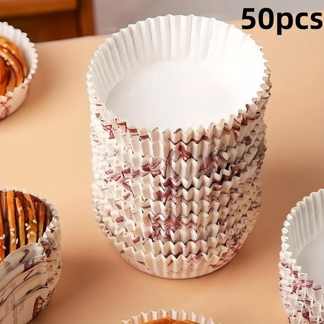 TEMU 50/100/200pcs Large Cupcake Liners - , Oil-proof, Elegant Baking Cups For Muffins, Cupcakes, Brownies, Quiches - Perfect For Home, Bakeries, Weddings, Parties - Muffin Liners