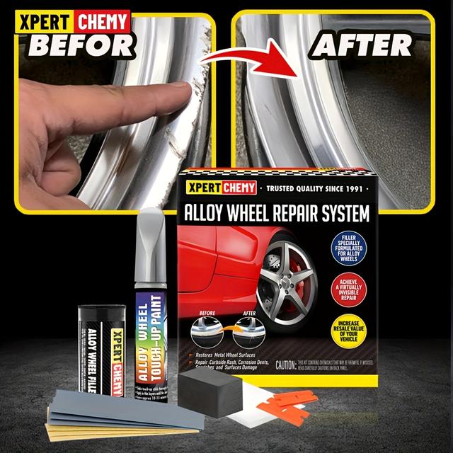 TEMU Kit Car Wheel Rims Dent Filling Putty Scratch Restore Wheel Rim Paint Surface Repair Tool Car Accessories