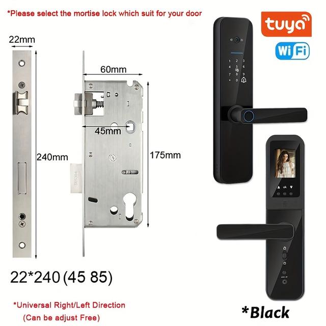 TEMU Xsdts Wifi Smart Door Lock Electronic Digital With Camera Biometric Fingerprint Smart Card Password Key Unlock