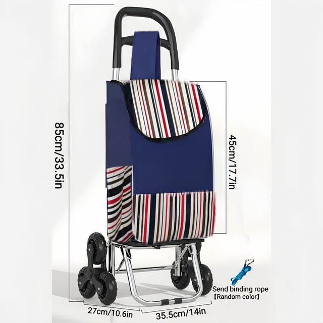 TEMU 2w1 Składany Wózek na Zakupy, Trwały i Łatwy w Użyciu, Pojemna Torba Transportowa – Idealny do Kempingu, Biznesu i Dostaw