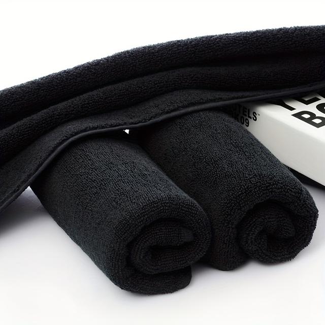 TEMU 100% Cotton Black Facial Cloths Fast Drying Absorbent Face Wash Cloth Soft Makeup Remover Towel 12inch X 12inch 5pcs