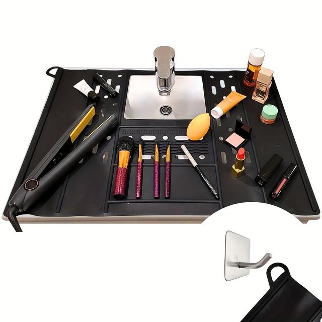 TEMU Waschbecken Make-up Matte | Vinyl Material, Sicheres und Rutschfestes Design