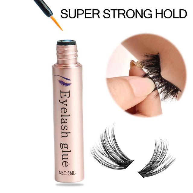 TEMU Waterproof Eyelash Glue, Transparent Long-lasting Adhesive With Applicator Brush, Suitable For Beginners, Eyelash Makeup Tool|vibrant Pink Glue|durable Adhesive