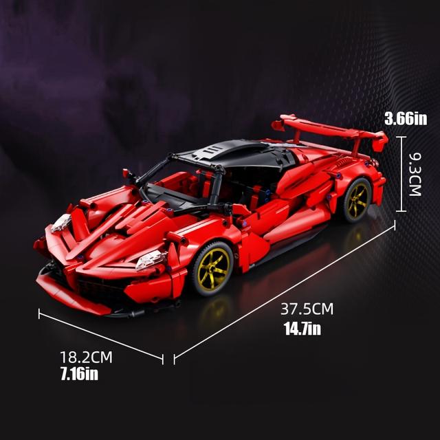 TEMU A Car Building Block Toy Set With 1369pcs, Made Of Abs Plastic, Featuring A Transparent . Suitable As A Decorative Piece Desks, Bookshelves, And Offices, Making It A Great Gift For Birthdays