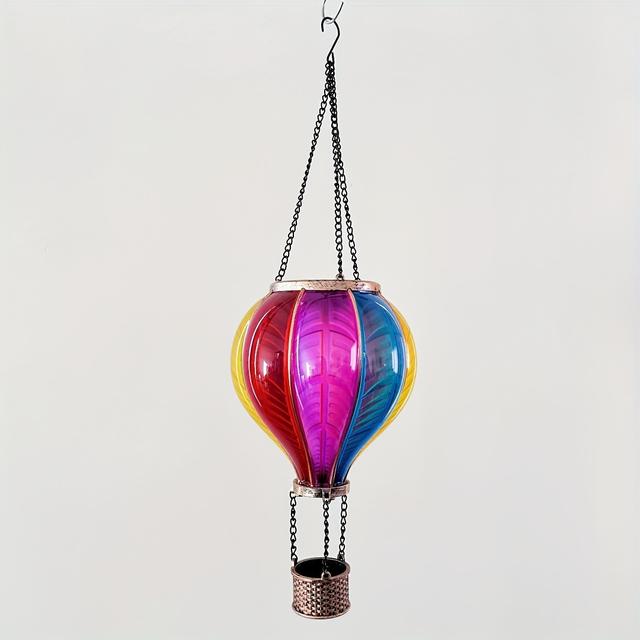 TEMU 1 Stück Solar-Heißluftballon LED-Hängeleuchte Dekorative Leuchte für Terrasse, Garten, , Hof Flackerndes Flammenbild 18 lang