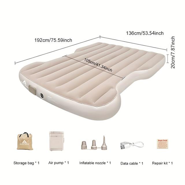 TEMU For Suv Car Trunk Air Mattress With Built-in Pump, And , Usb Charging Pump For , Inflation, Deflation