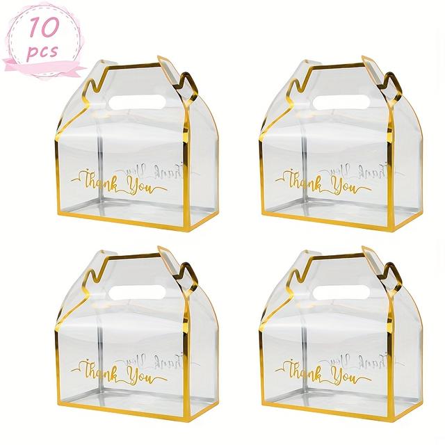 TEMU Cadeau pour elle/lui, ensemble de 10 boîtes cadeaux transparentes à toit plat avec le "", parfait pour de fête, les anniversaires, les fêtes, Noël, la Saint-Valentin et de baby shower