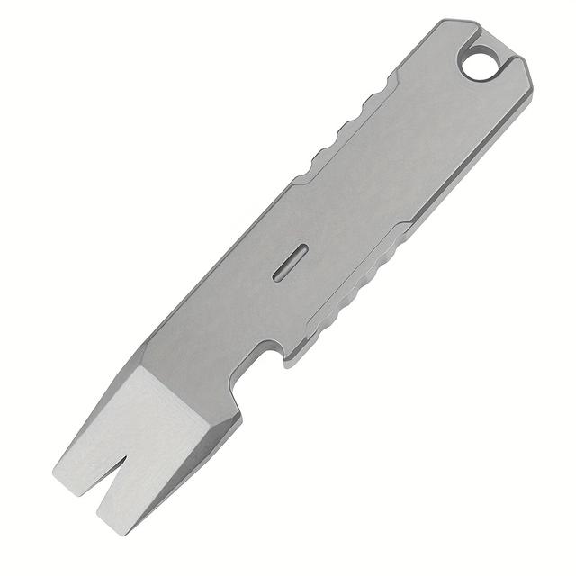 TEMU 티비바 티타늄 합금 멀티툴 프라이 바 - 병따개, 캔 노커, 스크루드라이버 등이 포함된 컴팩트 EDC 가제트 - 캠핑, 주택 개조 및 자기 방어용 튼튼한 금속 손 도구