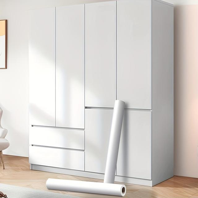 TEMU Einfach Anzubringende Macaron Beige Tapete - Waschbar, Abnehmbares Vinyl-Kontaktpapier mit Strukturiertem Finish für Kleiderschränke, Schränke & Wände