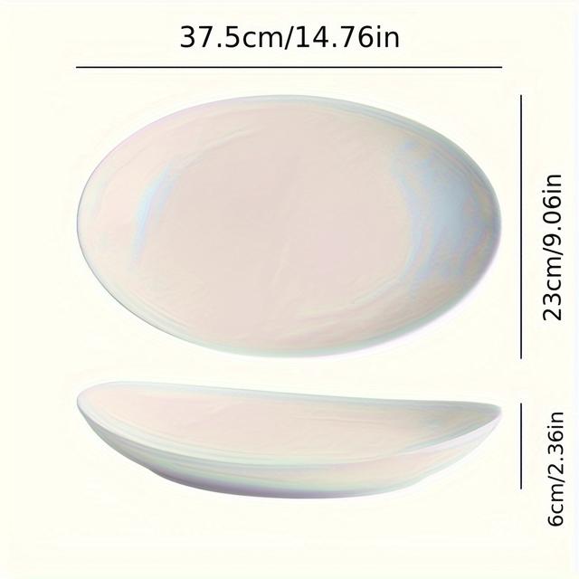 TEMU Ovaler Fischsteller - Elegantes Weißes Modernes Design für Gedämpften Fisch & Vorspeisen, Langlebige Hochwertiges Geschirr für Zuhause & Restaurantgebrauch, Stilvolles Besteck für Gourmetspeisung