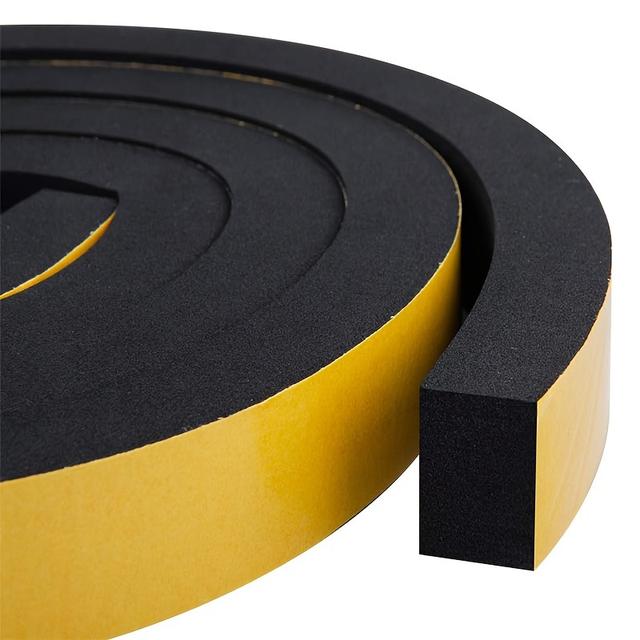 TEMU Weatherstripping Foam Tape - 1 Roll, 1.2cm Wide X 1cm Thick, Strong Adhesive, Lightweight, Soundproofing, Proof Insulation Foam Tape For Sliding Doors, Front Door Frames, Windows, Car Sealing