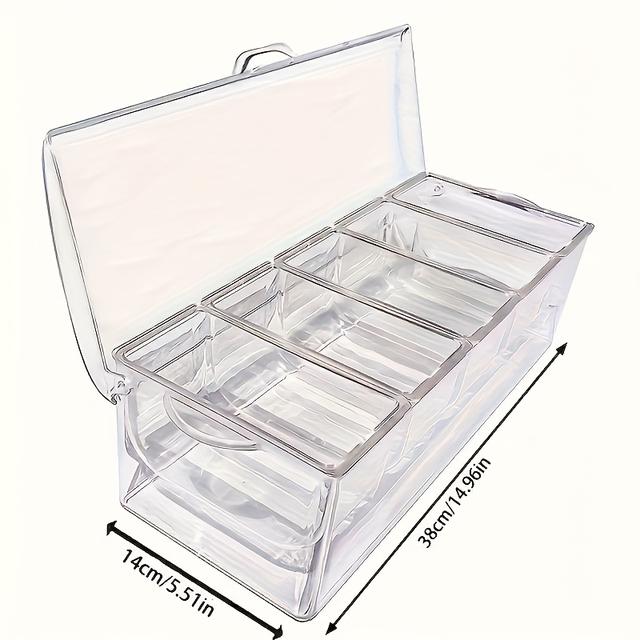 TEMU Household Seasoning Box With Salt And Sugar Containers, Perfect For Parties And Picnics, Includes -keeping Ice Box And A Detachable Fruit Platter