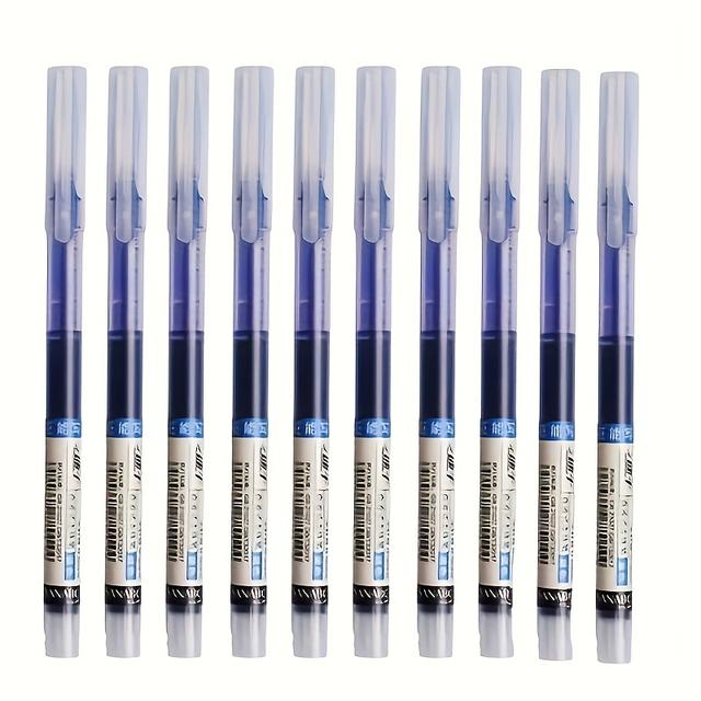TEMU 10pcs Quick- Pens, 0.5mm Fine Tip, Transparent Plastic Body, Assorted Colors (red, Black, Blue) For Office & School Writing, Professional Use, Durable & Smooth Writing Experience