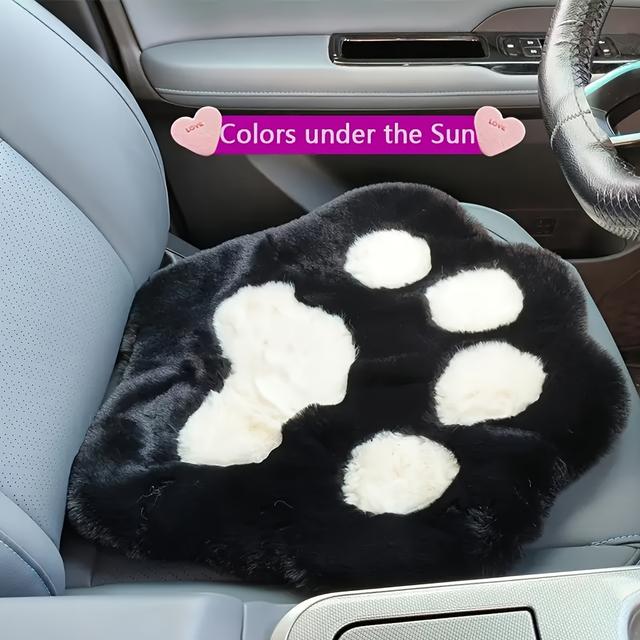 TEMU Cute Paw Plush Car Cushions, Stylish And High-end Interior Decoration For Vehicles.