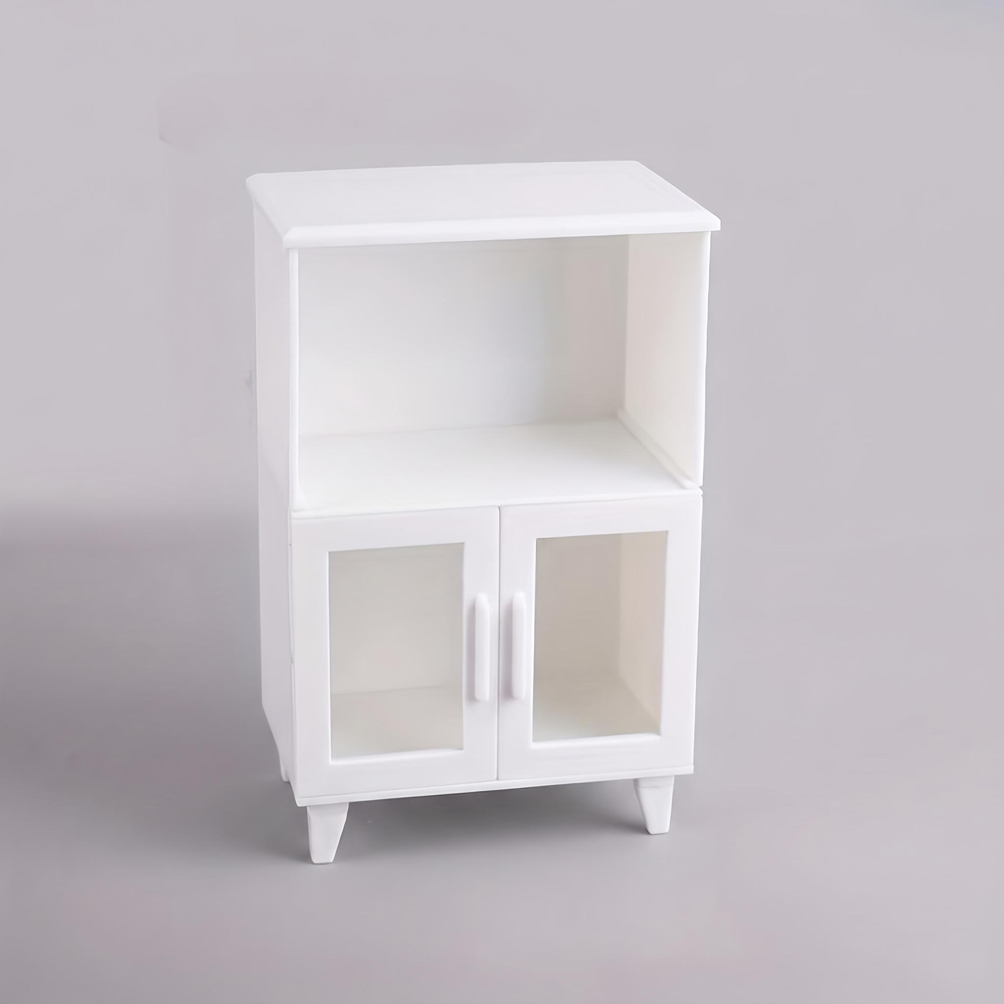 TEMU 1:12 Schaal Mini Vitrine, Glazen Deur, Wandgemonteerde Opbergorganizer, Knutselscène en Kamerdecoratie