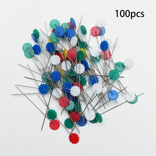 TEMU 1 krabička 5,4 cm dlouhých, 0,9 cm širokých ručně šicích kolíčků pro umístění květin do patchworku