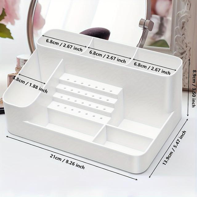 TEMU 28-slot Nail Drill Bit Holder - Clear Acrylic Organizer For Manicure Tools, Skincare & Gadgets Storage