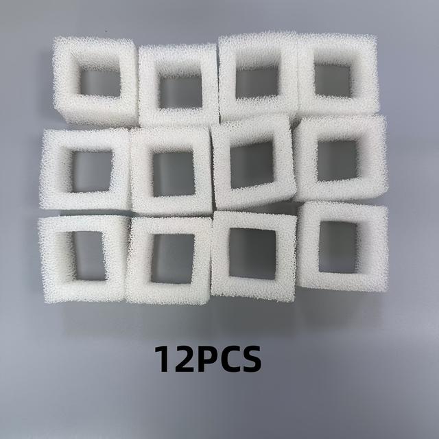 TEMU 12-pack Resin Pet Water Fountain Filter Elements, Compatible With Round Flower Fountains, Replacement Filtration For Safe Drinking Water, Suitable For , No Battery Required