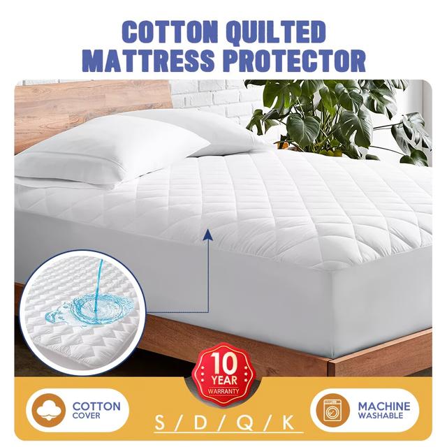 TEMU Luxury High Quality Cotton Mattress Cover - Extra Deep Fitted Sheet - Hypoallergenic, Breathable, & Noise-free, Machine Washable For Enhanced , Quilted Design, Premium Bedding, Durable Stitching