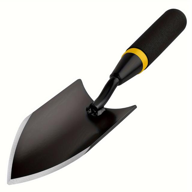 TEMU Nagy teherbírású szénacél kerti ásó ergonomikus gumifogantyúval - Tökéletes ültetéshez, ásáshoz és átültetéshez, kertészeti kézi simítókanál, szorgalmas gazda, talaj