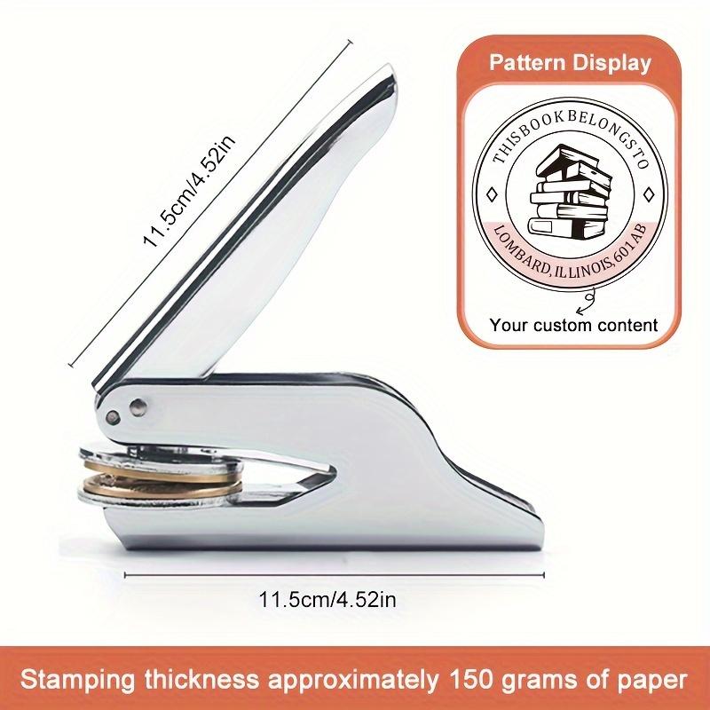 TEMU Customized Products 1 Set Book Embosser Stamp, From Of Embosser Book Embosser Stamp, Self Inking Stamp Book Lover Gift