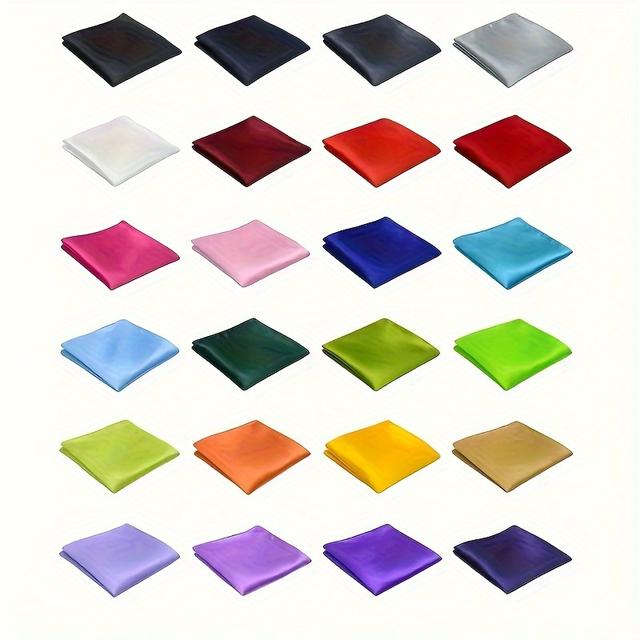 TEMU 24 Color Set Of Solid Scarves, Men' Scarves, Monochrome Square Scarves, Handkerchiefs
