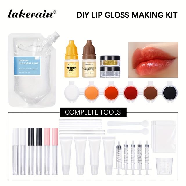 TEMU Lakerain Lip Gloss Making Kit | Creative Lip Gloss Set For Women, Ideal For Festive Gifts, Mixed