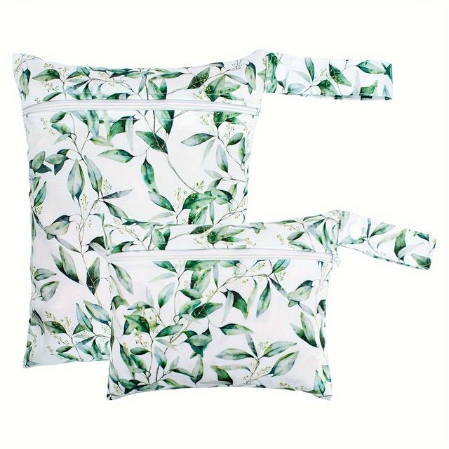 TEMU Set Of 2 Reusable Bags For Wet And Dry Items, Ideal For Beach, Pool, Gym, Stroller, Yoga, Toiletries, And Daycare Organization For Swimsuits And Damp Clothing