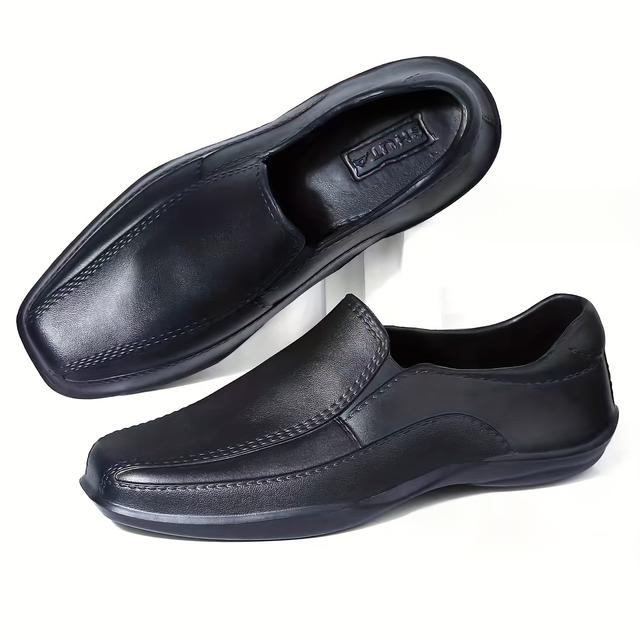 TEMU Men's Slip-on Loafers - Business Casual Shoes With Soft Rubber Sole, Breathable Upper & Low- For Formal, Office & Party Wear, Comfy Shoes