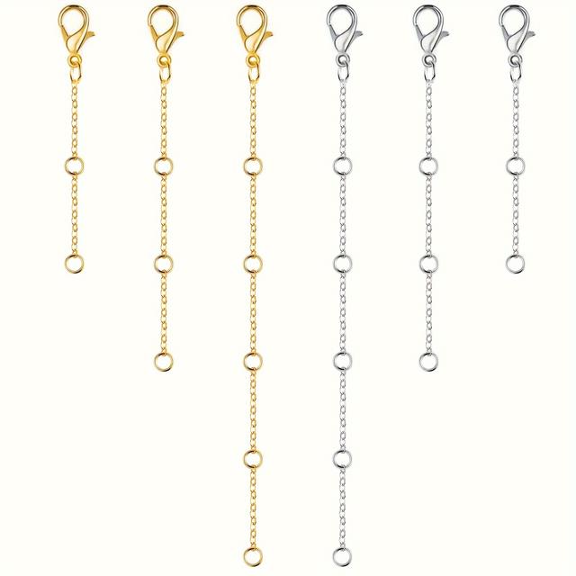 TEMU 3pcs Golden Stainless Steel Necklace Extender Chain Necklace Extenders For Bracelet Anklet Stainless Steel Chain Extenders For Jewelry Making