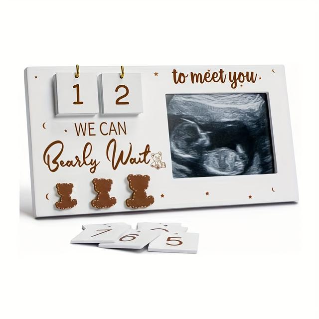 TEMU 1 stuks Ultrasoonraam, Ultrasoonraam, Countdown Weken, Gender Reveal, Geboortegegevens, Uniek Cadeau voor Aanstaande Ouders en Zwangere Vrouwen
