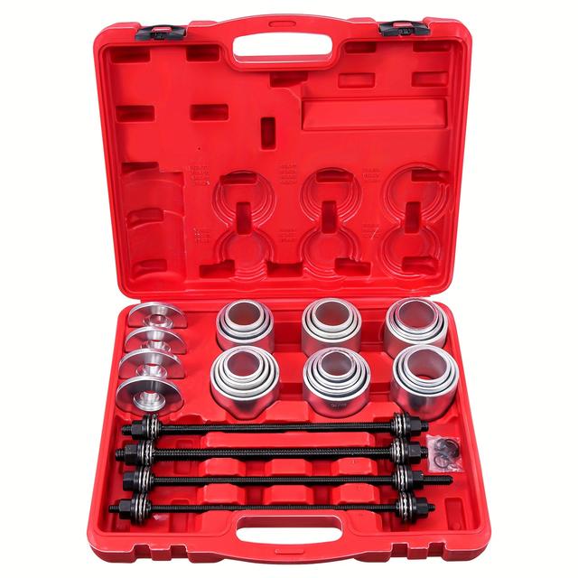 TEMU 28pcs Universal Press-pull Socket Set, Bushing And Bearing Removal And Insertion Tool Kit, Bushing Extractor