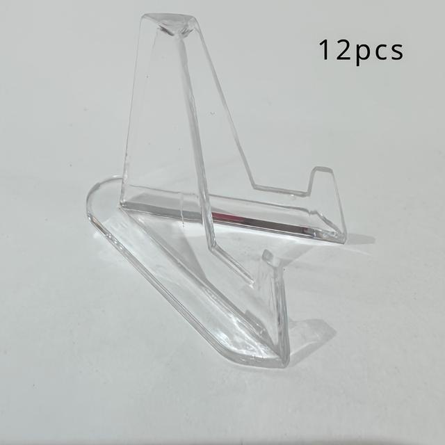 TEMU 12pcs, Mini Clear Acrylic Easel Stands Coin Display Easel Holder Baseball Sports Card Stands Trading Graded Card Easel Stand