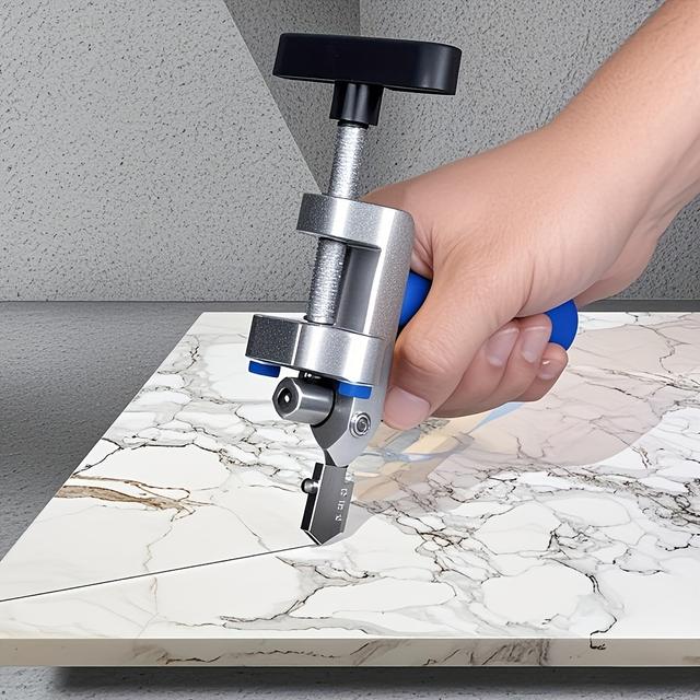 TEMU أداة تثبيت البلاط الزجاجي اليدوية 2 في 1 - هيكل معدني شديد التحمل مع قاعدة ومشبك قابلين للتعديل، قبضة مريحة، أداة محاذاة دقيقة للبناء