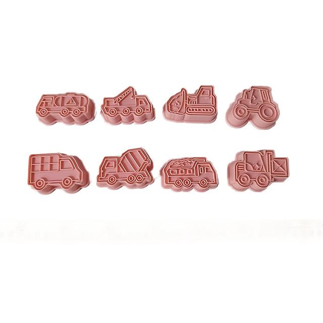 TEMU 8pcs Engineering Vehicle Combination Cookie Mold Baking Tools Kitchen Supplies