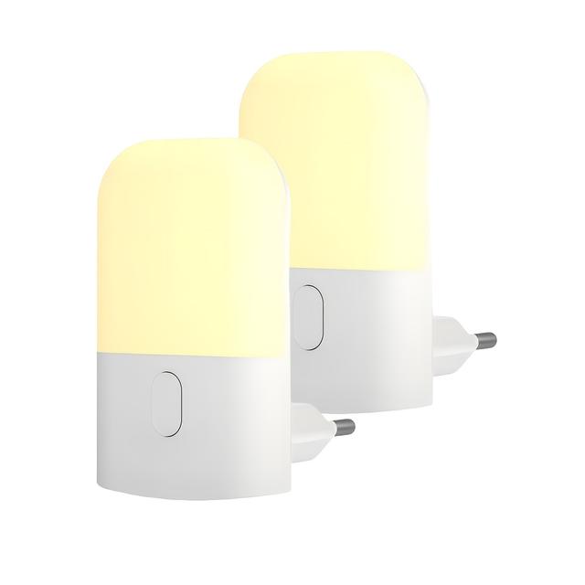 TEMU 2/ LED Nachtlicht mit Lichtsensor, Smart Nachtlampen Steckdosenleuchte für Wandmontage, 3 Helligkeitsstufen, Einfache Montage im Schlafzimmer, Flur, Küche, Langlebige Energiesparklasse A