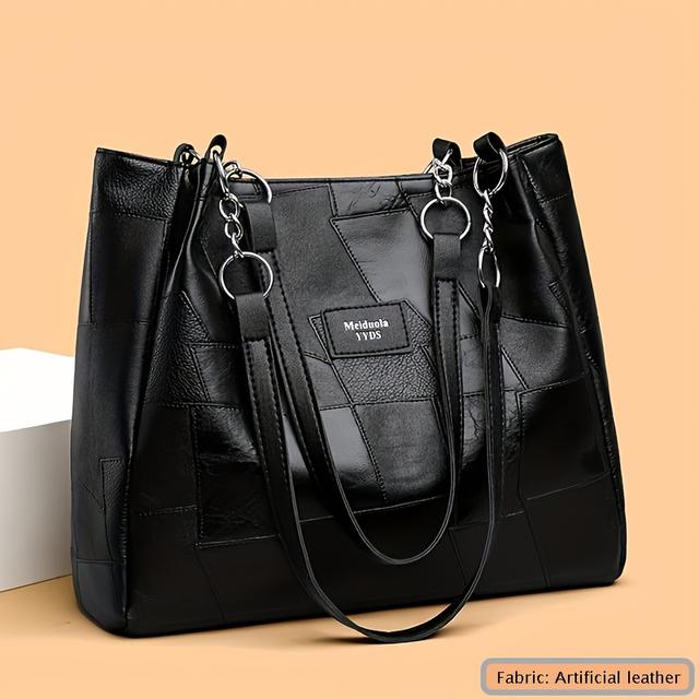 TEMU Women's Fashion Shoulder Bag With Pattern And Chain Tote Handbag For Travel And Shopping