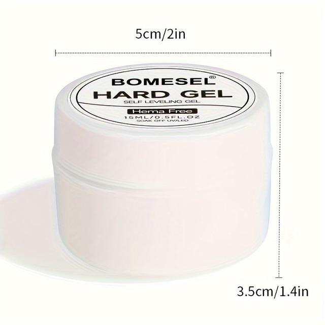 TEMU 0,5 oz Samopoziomujący Przezroczysty Twardy Lakier Żelowy - /Soak Off Półtrwały Klej do Przedłużania Paznokci, Nadaje się do Rąk, Stóp i Modelowania 3D Paznokci - Profesjonalny Lakier Żelowy