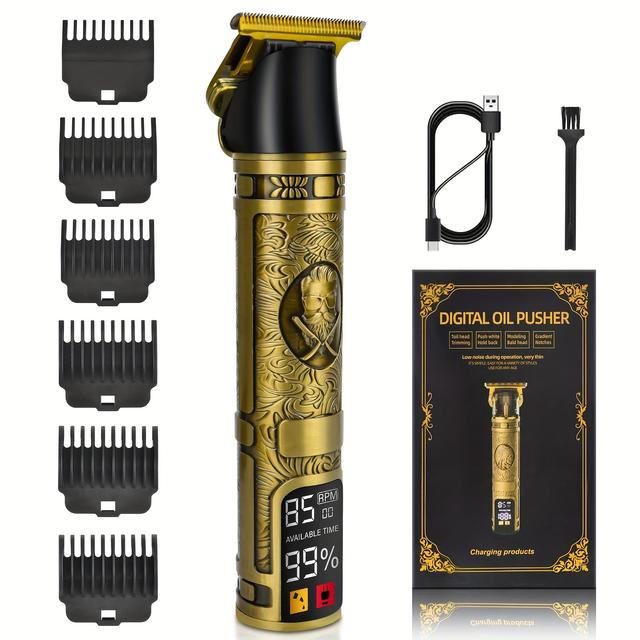 TEMU Zqin Men's Professional Electric Hair Clipper With Usb, 6-in-1 Barber Kit Suitable For & Professional Grooming - Trimming, Clippering, Hair