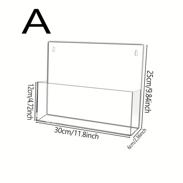 TEMU 1 قطعة من صندوق تخزين الملفات الأكريليكي الشفاف، رف ملفات يثبت على الحائط، مناسب لتنظيم المستندات في والمنازل والشركات والمدارس والمراكز الصحية والمزيد