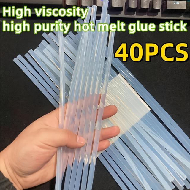 TEMU Sticks de Termofusível , Sticks de Termofusível Versáteis, Pack de 40, Comprimento: 20 Cm, Diâmetro: 0.7 Cm, Adequado para de Estudantes, de Artesanato e Decoração de Casa de Férias