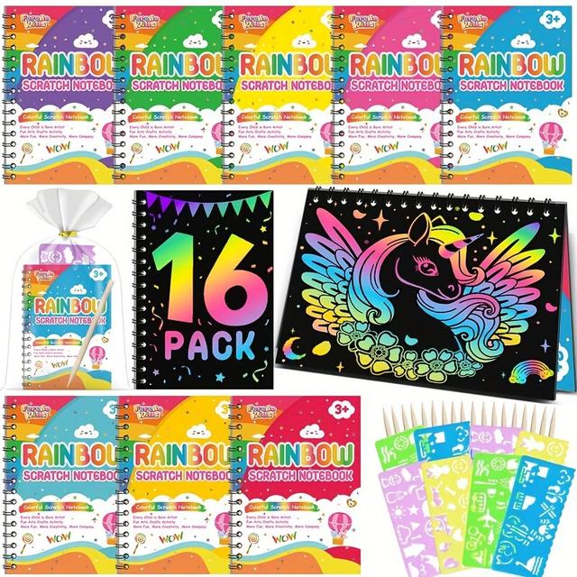 TEMU Kids 16/24/36 Pack Notebook Bulk Party Gift With Goody Bag Stuffing For Classroom, School Supplies, Christmas Gifts, Crafts Awards