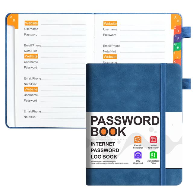 TEMU Password Book Password Notebook - Computer And Website Login Password Organizer And Manager 12cmx15.5cm