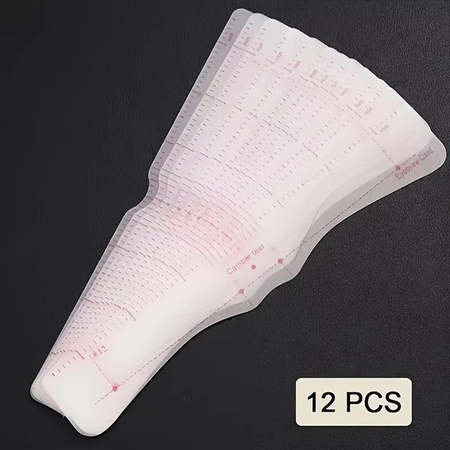 TEMU 12pcs Professional Eyebrow Shaping Stencil Kit, Reusable With Adjustable Templates, Soft Strap & Elastic Band, , Unscented Plastic Beauty Tool For